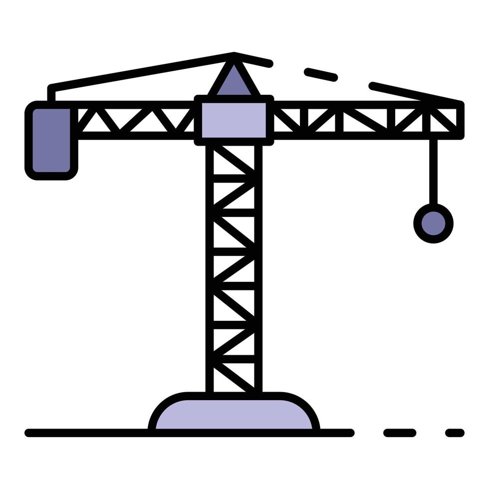 metallo costruzione gru icona colore schema vettore
