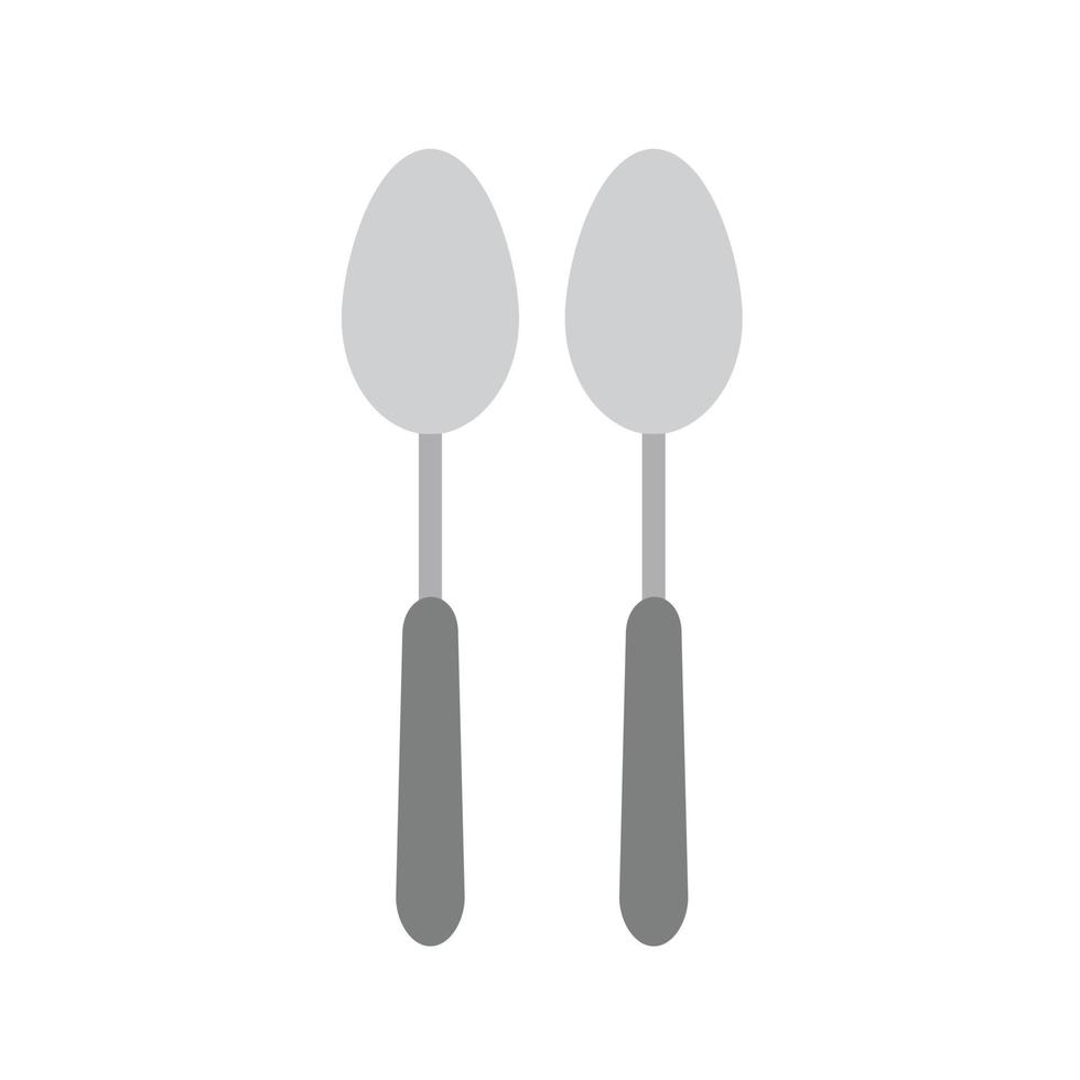 cucchiai piatto in scala di grigi icona vettore