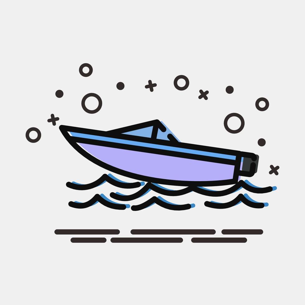icona velocità barca. mezzi di trasporto elementi. icone nel mbe stile. bene per stampe, manifesti, logo, cartello, annuncio, eccetera. vettore