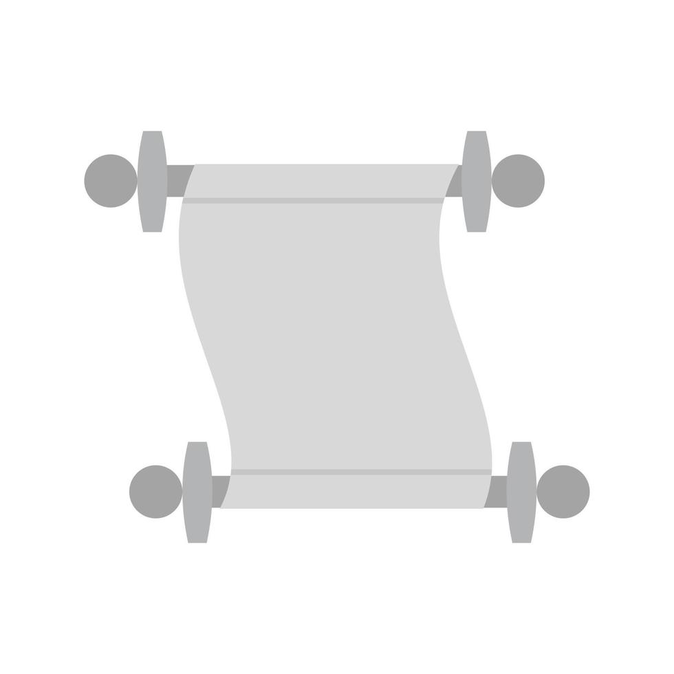 scorrere di carta piatto in scala di grigi icona vettore
