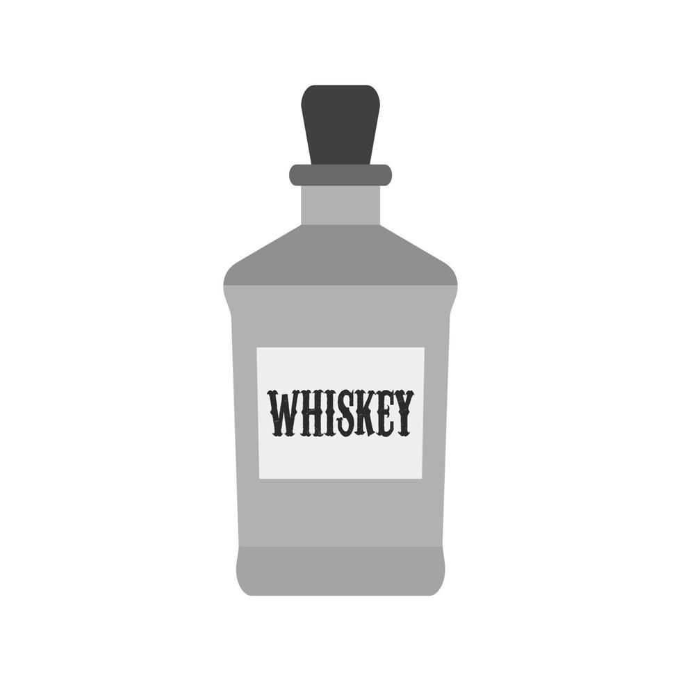 whisky piatto in scala di grigi icona vettore