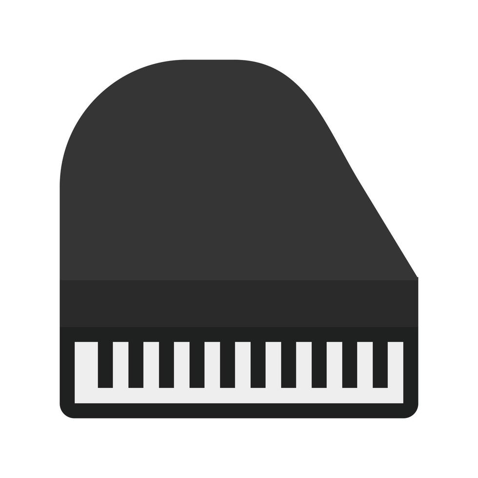 pianoforte piatto in scala di grigi icona vettore
