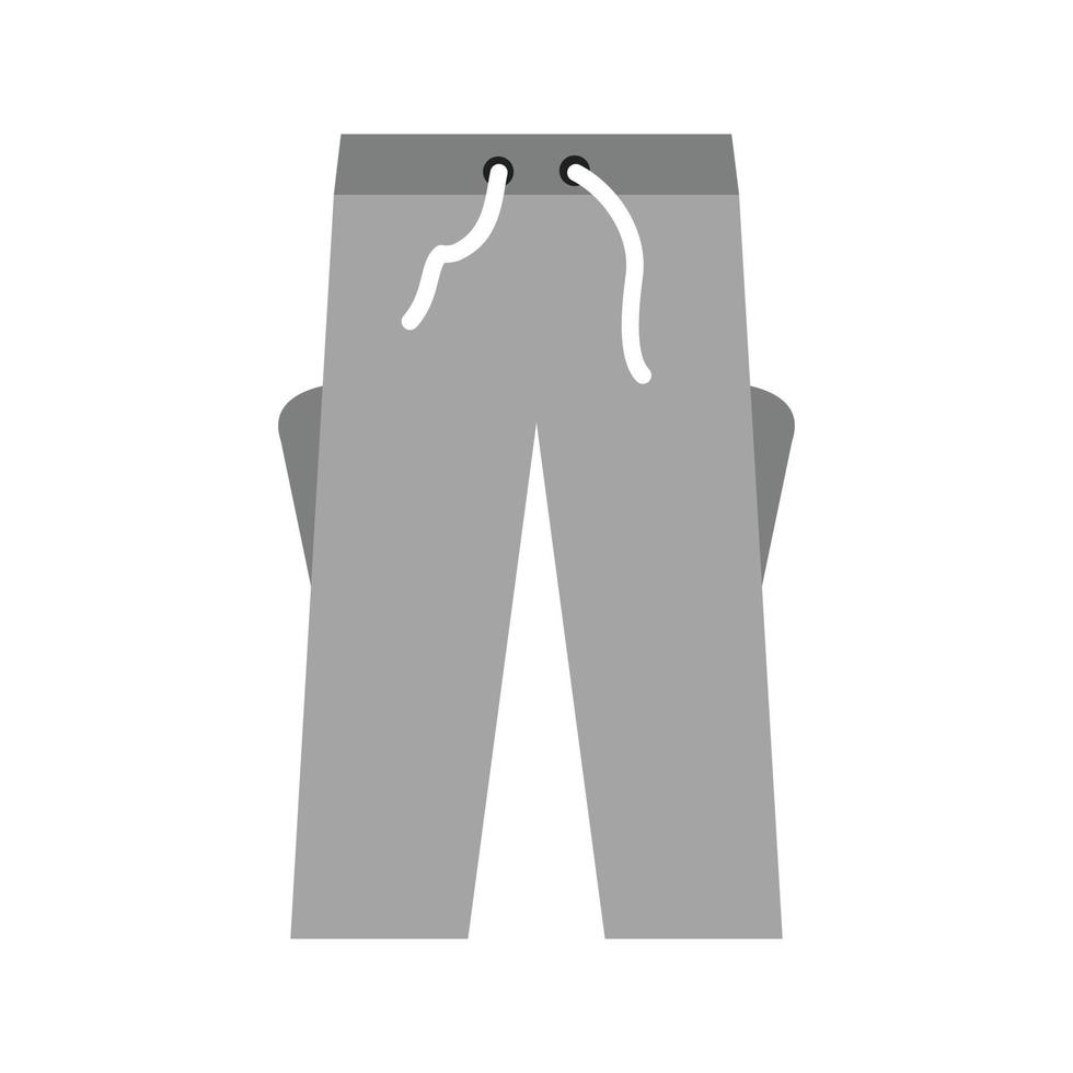 i pantaloni piatto in scala di grigi icona vettore