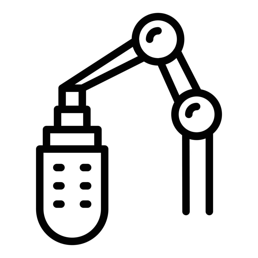 ruscello studio microfono icona, schema stile vettore