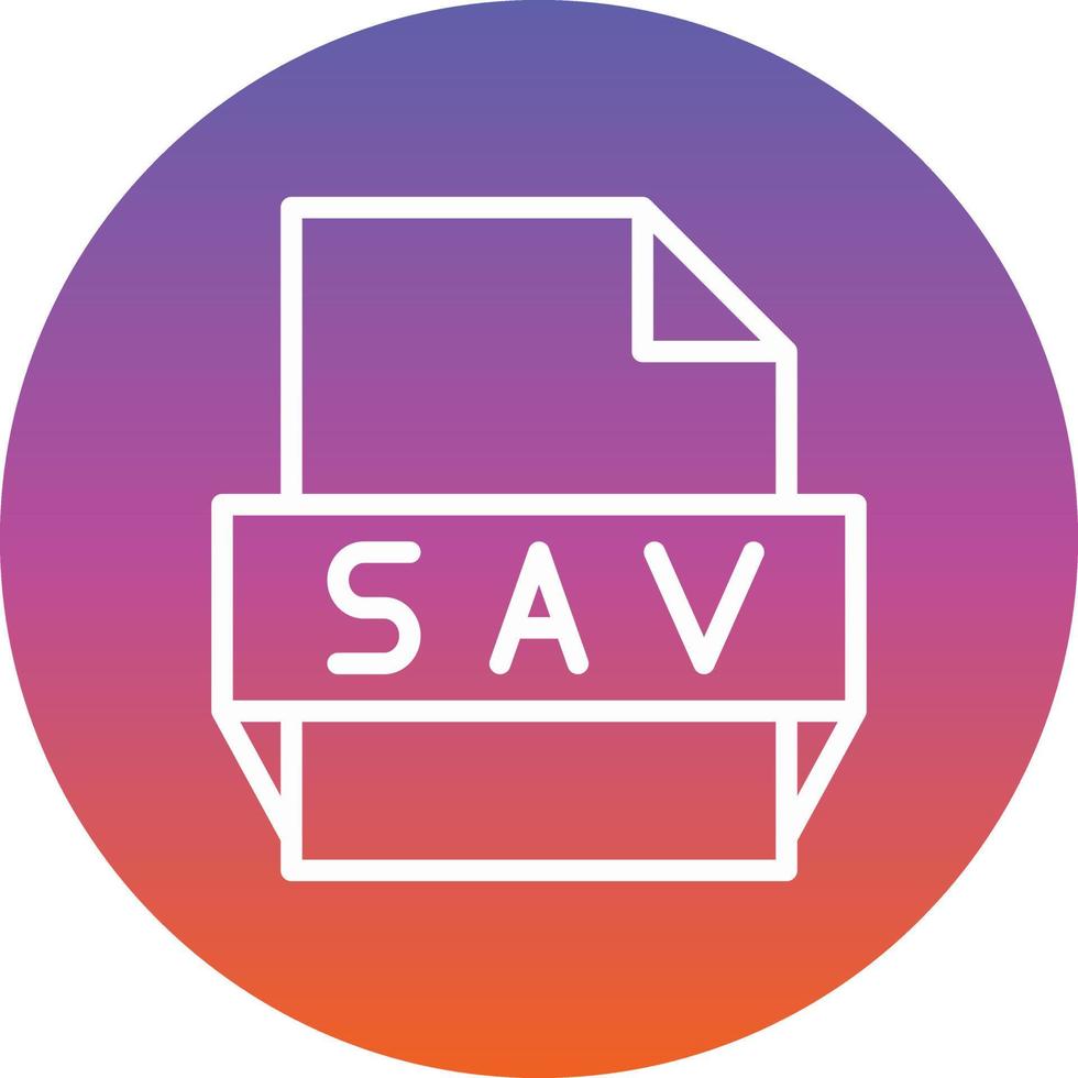 sav file formato icona vettore