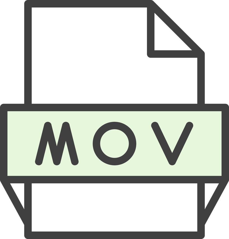 mov file formato icona vettore