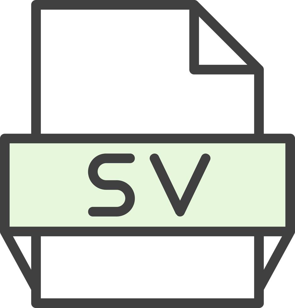 sv file formato icona vettore