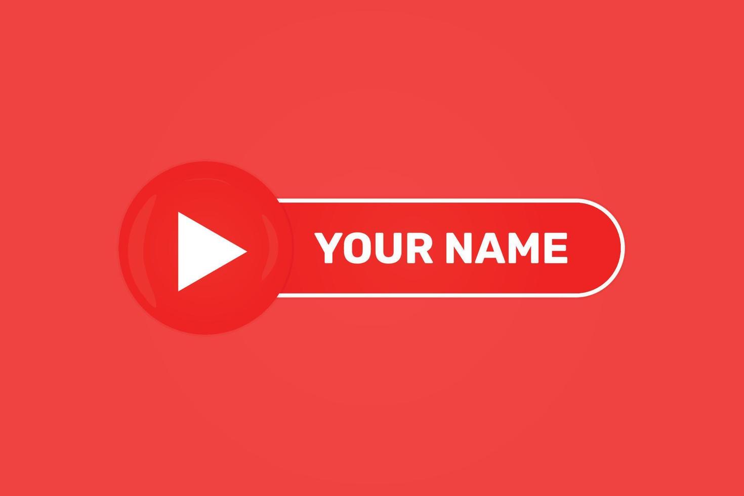 lucido Youtube icona etichetta con utente nome banner premio vettore