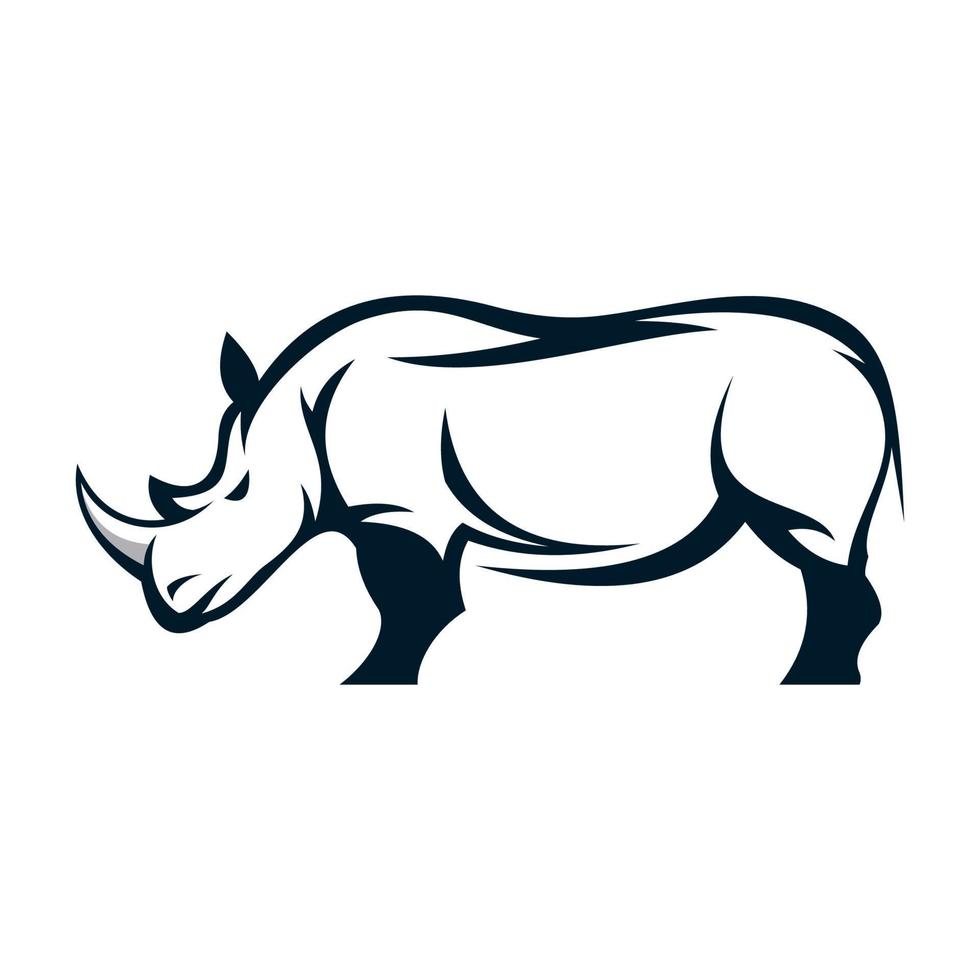 rinoceronte logo nel linea arte stile vettore