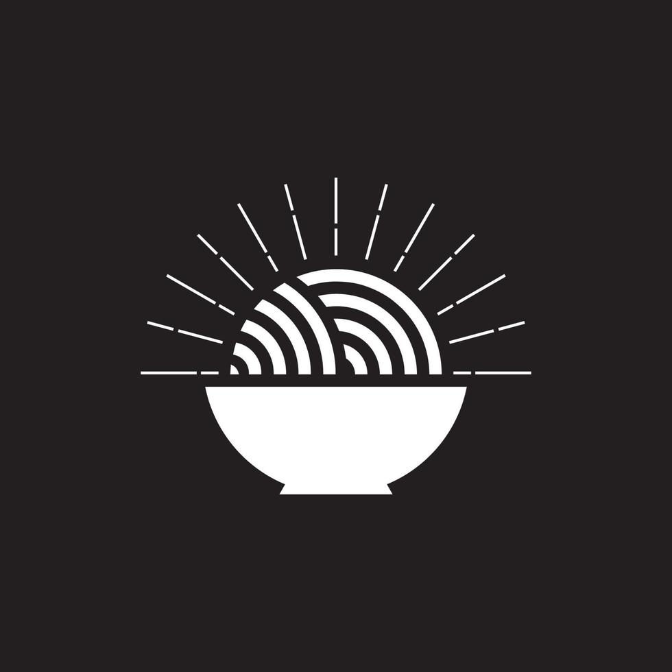 brillare semplice ciotola geometrica noodle cibo simbolo decorazione vettore
