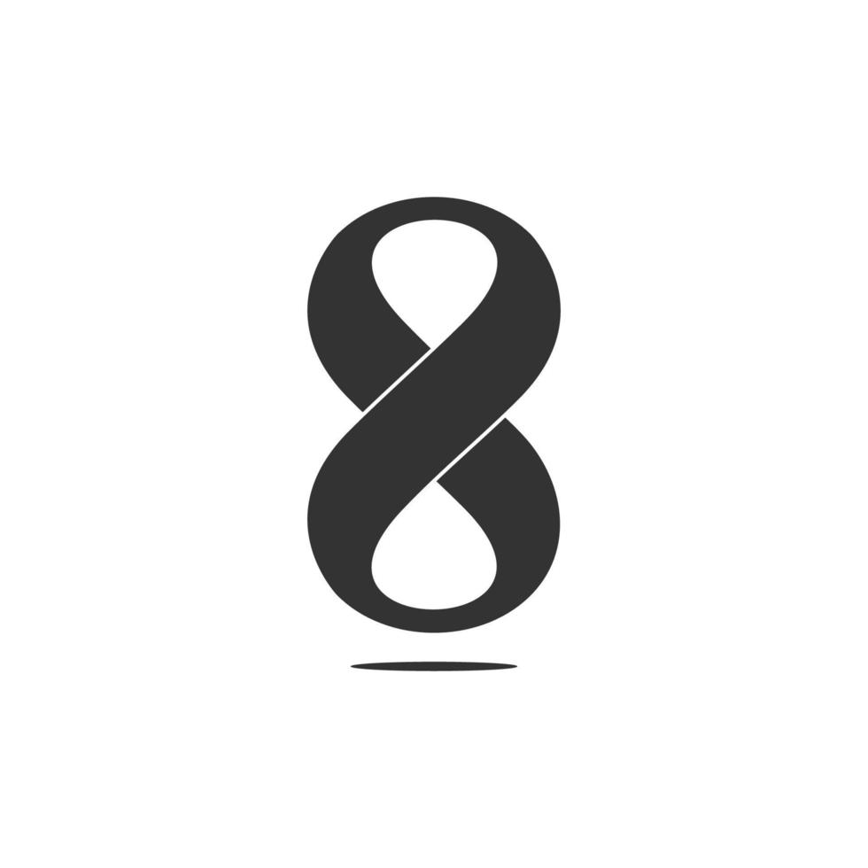 numero 8 infinito curve sovrapposizione design simbolo logo vettore