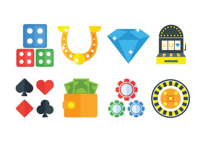Set di icone di gioco d'azzardo vettore