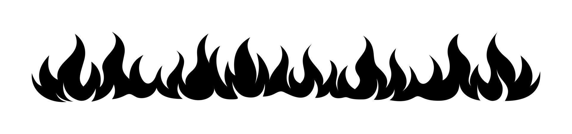 fiamma fuoco confine telaio silhouette modello vettore illustrazione clipart