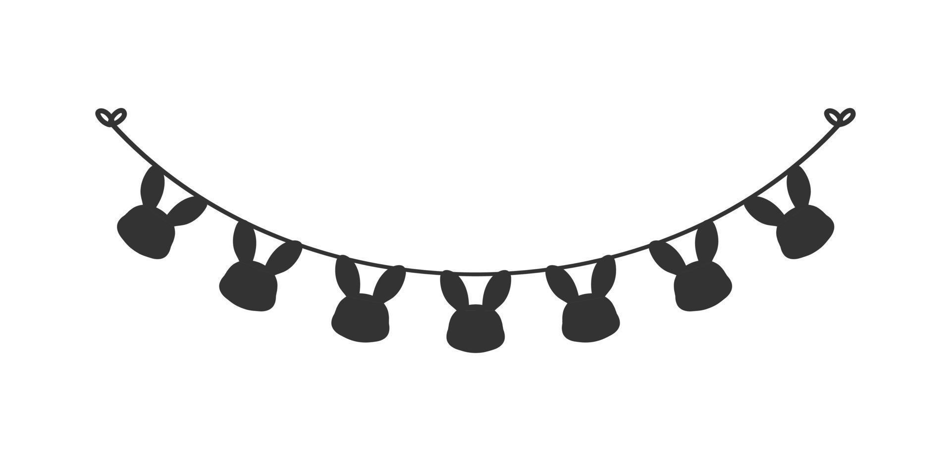 Pasqua coniglio testa silhouette carta pavese clipart vettore