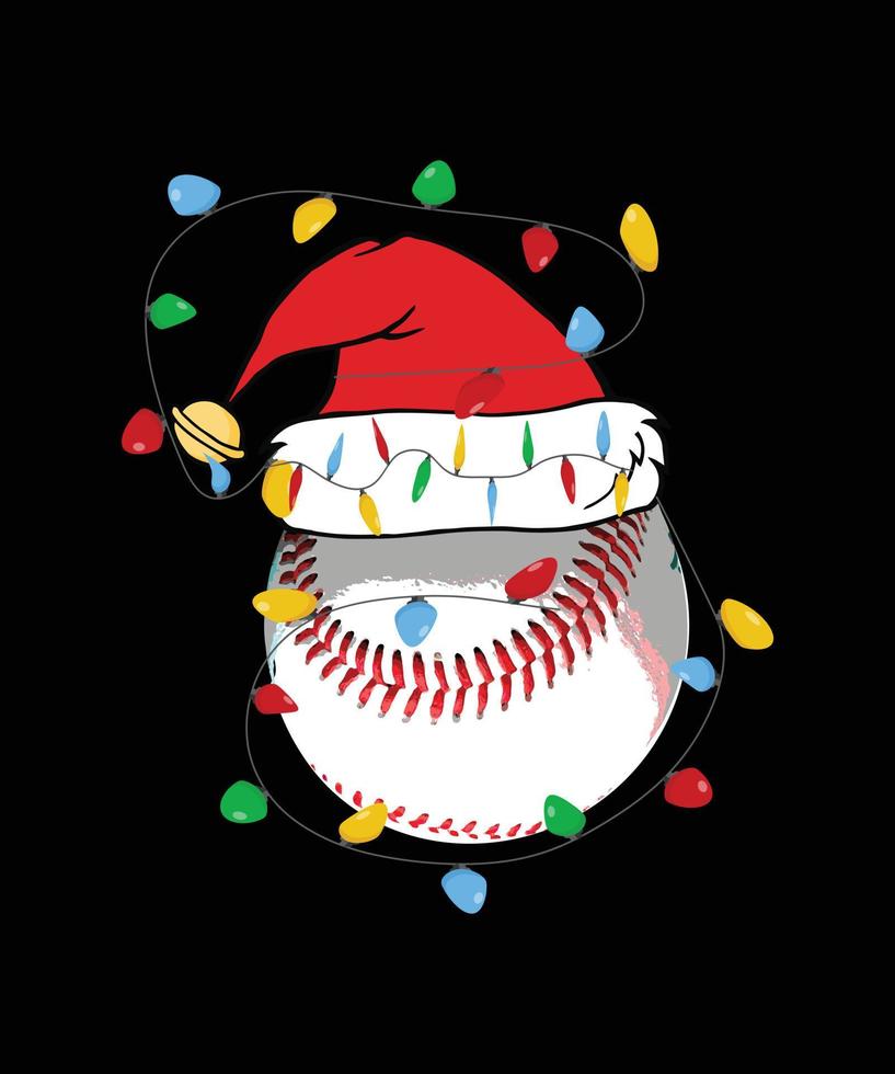 baseball Natale maglietta design.eps vettore