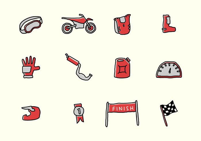 Icona ed elementi della bici della sporcizia vettore