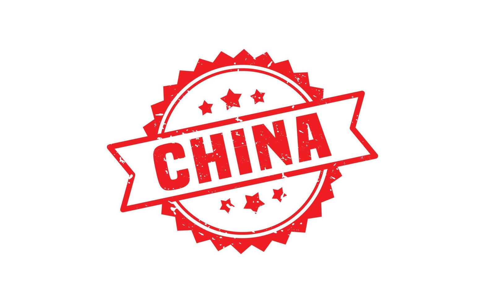 Cina francobollo gomma da cancellare con grunge stile su bianca sfondo vettore