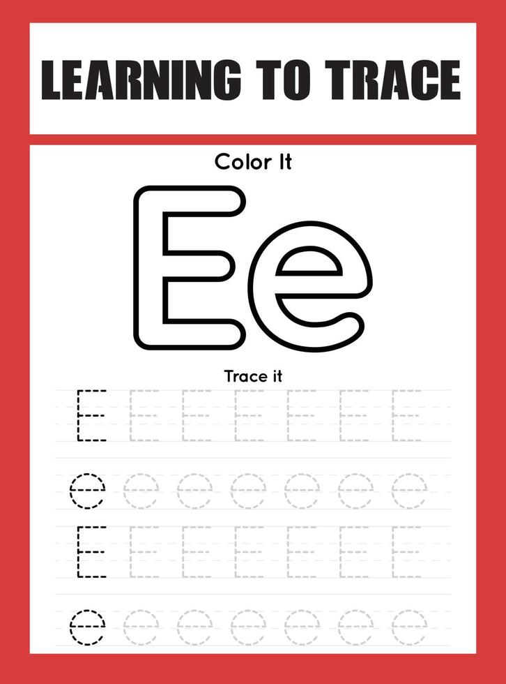 apprendimento per tracciare bambini attività foglio di lavoro vettore