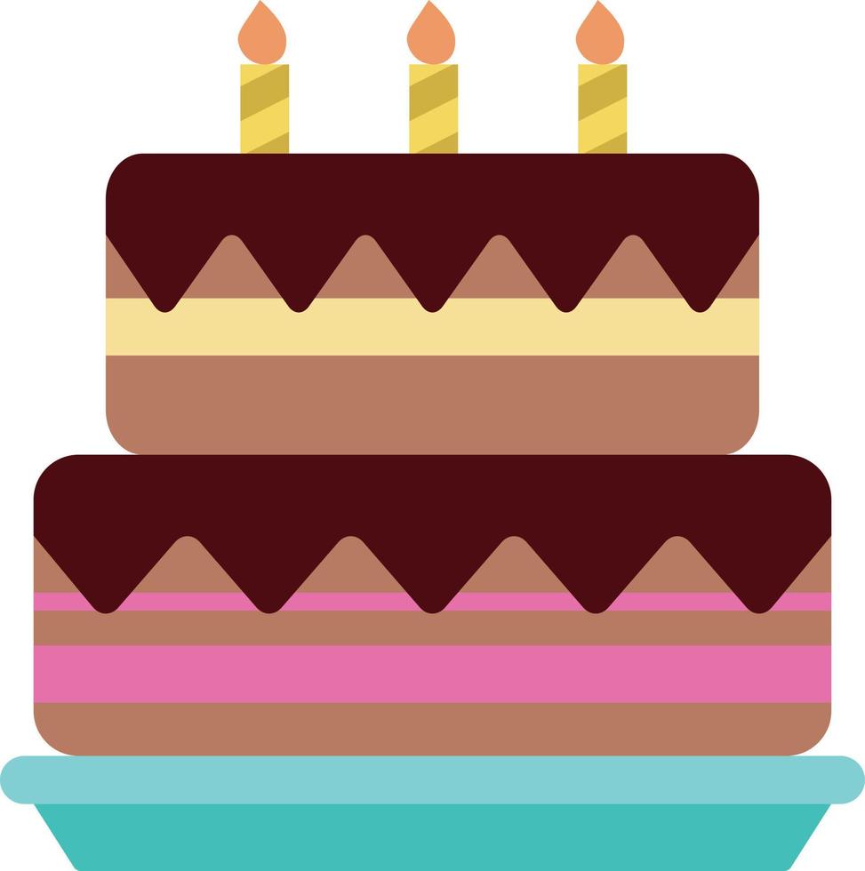 disegno dell'icona della torta del partito, illustrazione dell'elemento della torta di compleanno. vettore