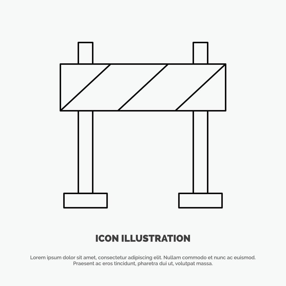 barricata barriera costruzione linea icona vettore