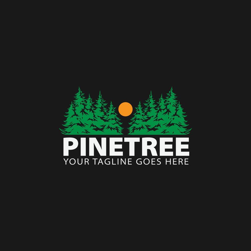 pino albero logo design vettore Immagine