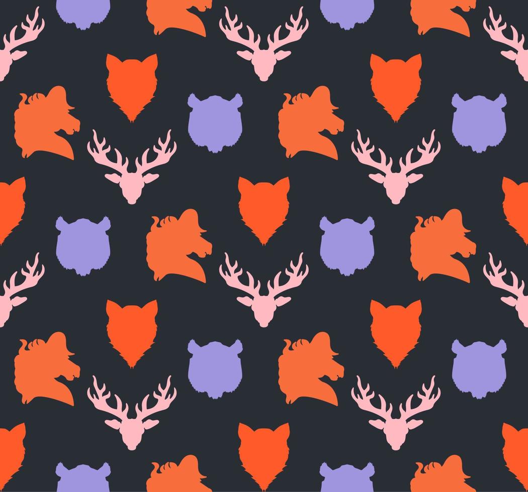 seamless pattern di fauna selvatica vettore