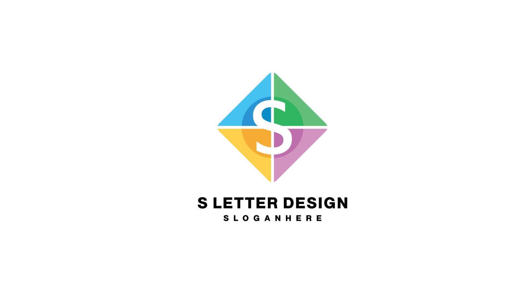 S lettera logo pendenza colorato vettore