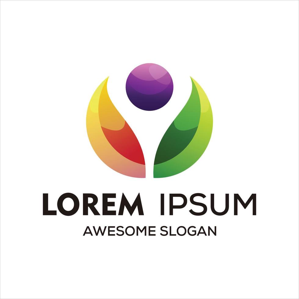 vettore colorato moderno umano logo design vettore illustrazione