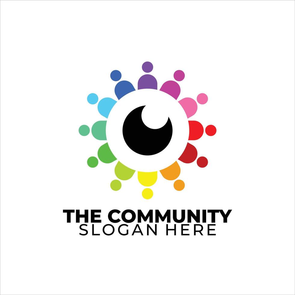 Comunità logo colorato pendenza stile vettore