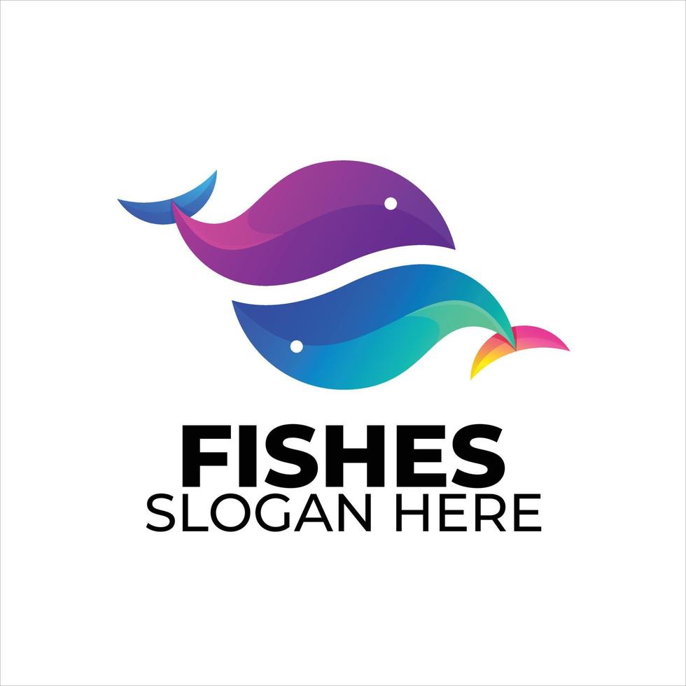 pesce logo colorato pendenza stile vettore