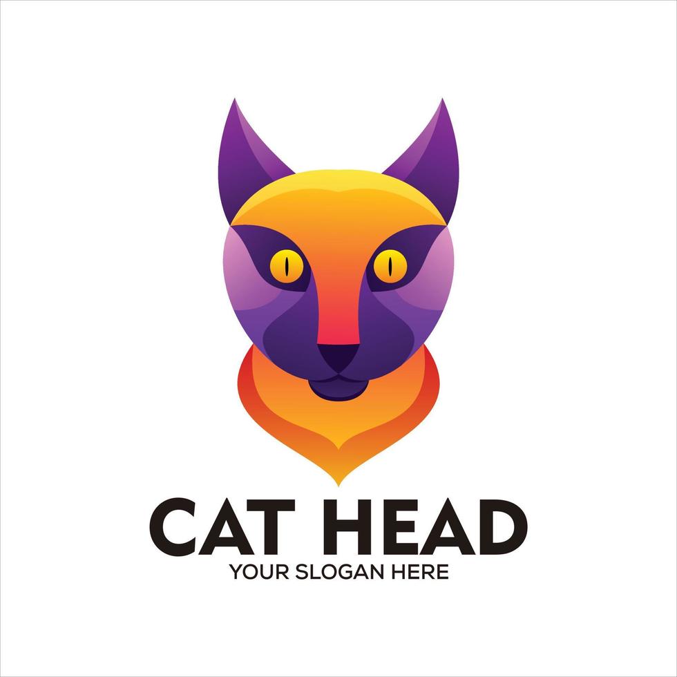 vettore moderno testa gatto logo design nel pendenza stile
