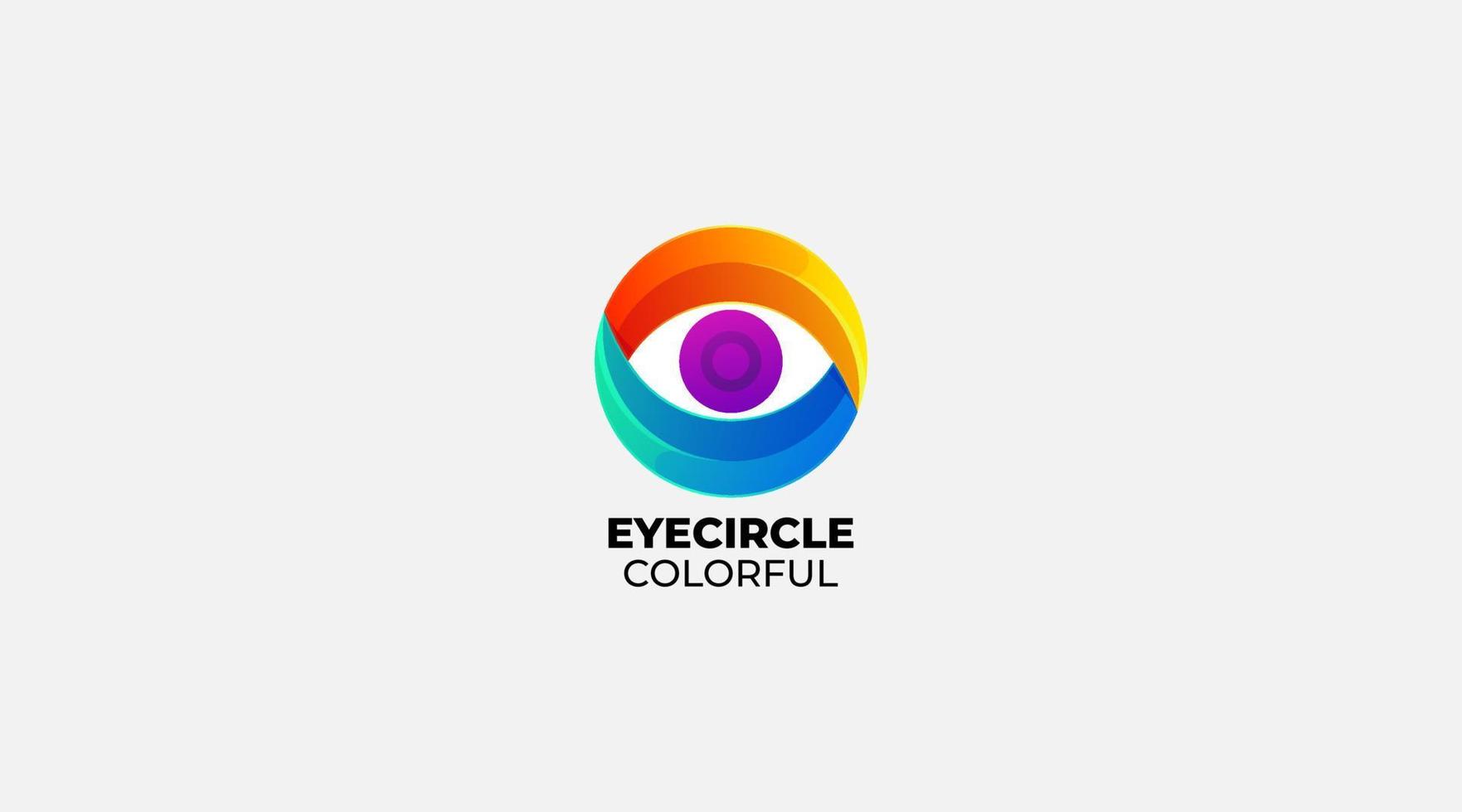 occhio cerchio colorato logo design vettore modello icona