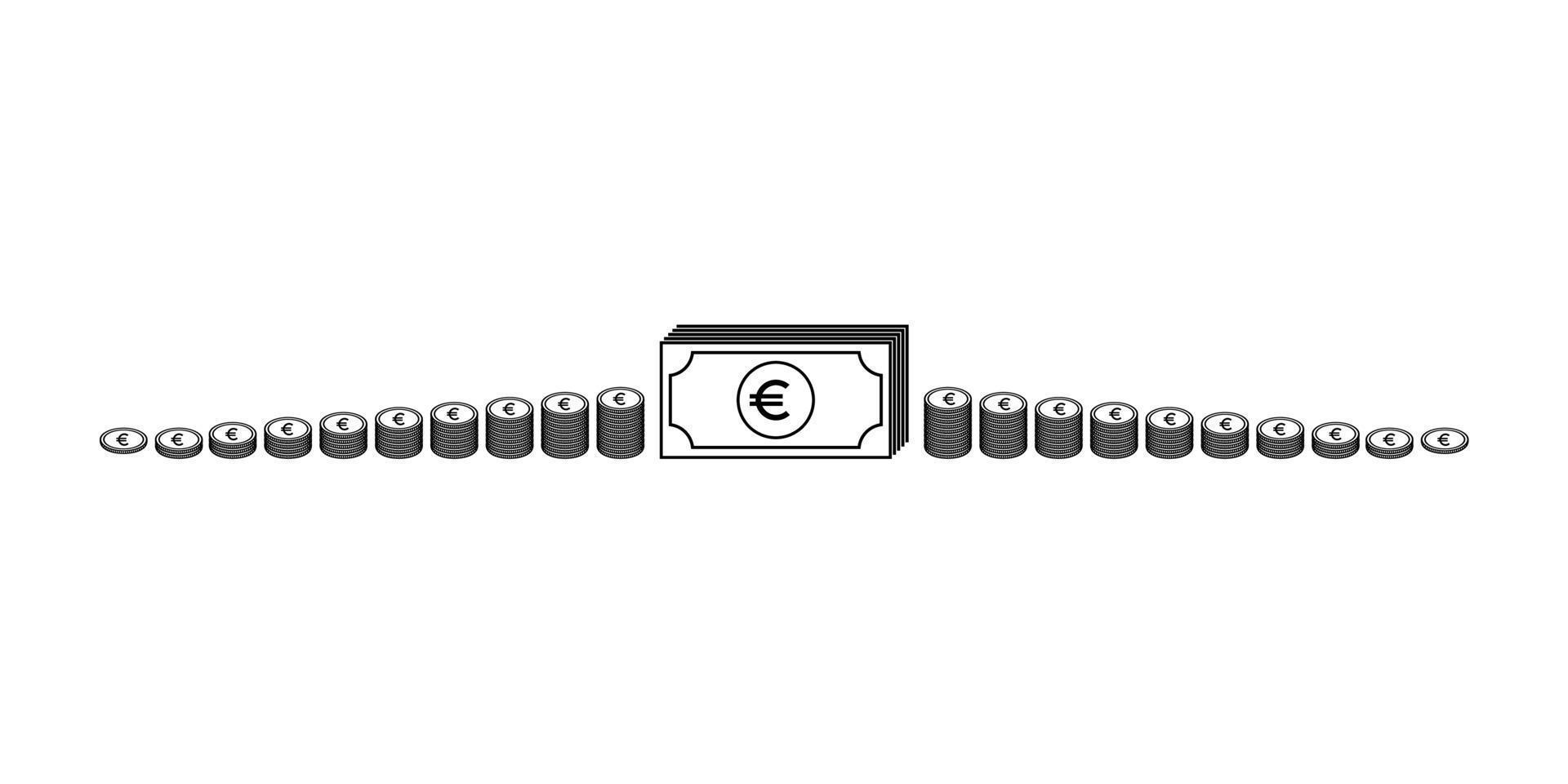 Euro moneta icona simbolo. Euro cartello. vettore illustrazione