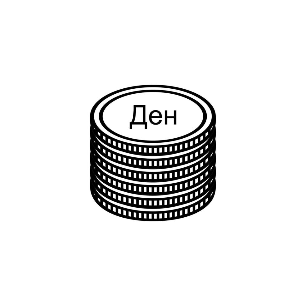 macedonia moneta icona simbolo, macedone denaro, mkd cartello. vettore illustrazione
