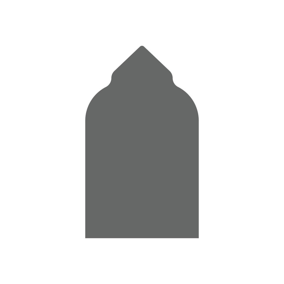 eps10 grigio vettore islamico moschea astratto arte solido icona isolato su bianca sfondo. musulmano religione simbolo nel un' semplice piatto di moda moderno stile per il tuo sito web disegno, logo, e applicazione