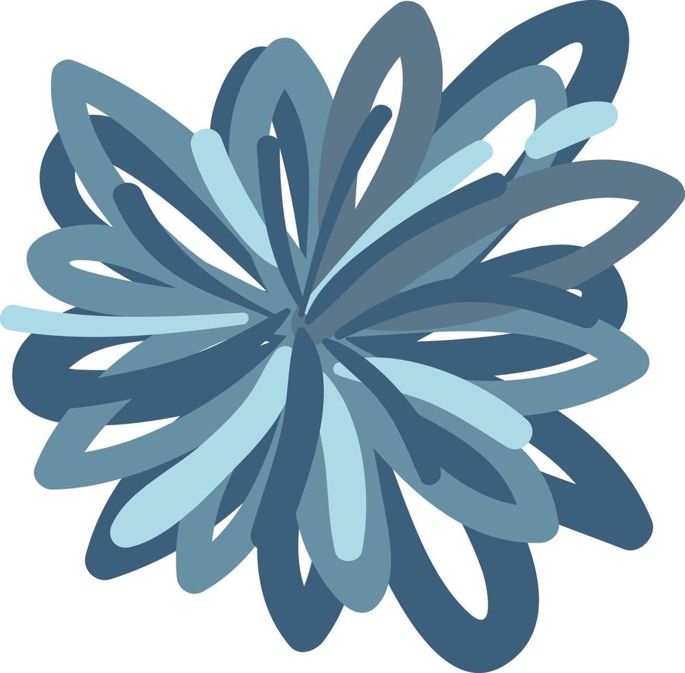 astratto fiore nel blu colore vettore