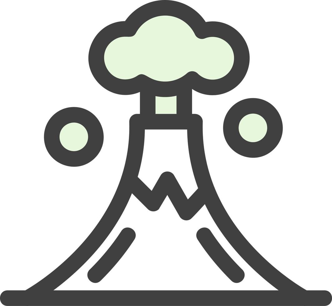 icona del glifo del paesaggio del vulcano vettore
