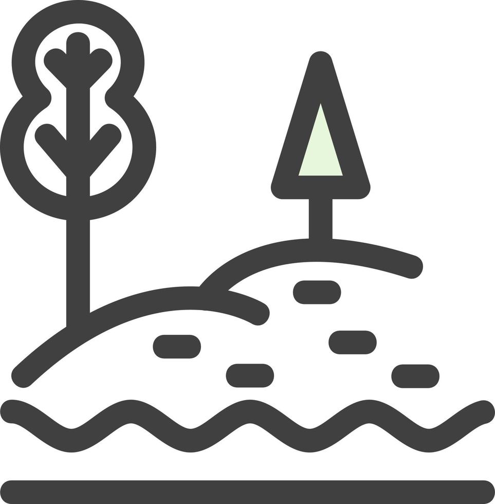 icona del glifo del paesaggio del lago vettore