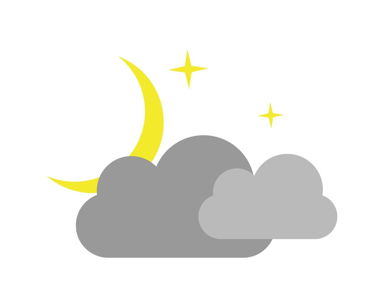 notte cielo con Luna stelle e nuvole - vettore illustrazione