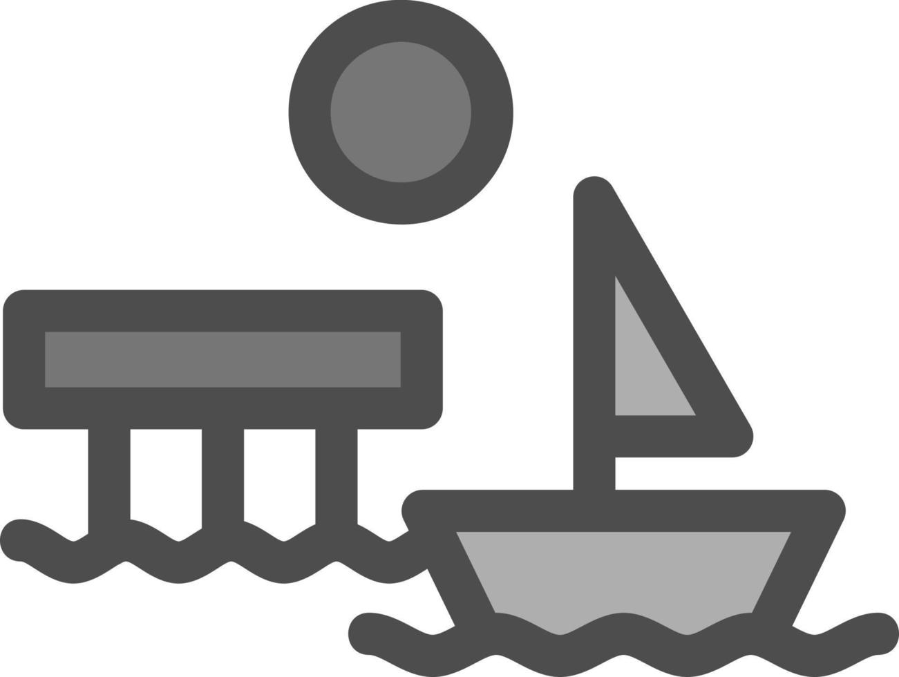 icona del glifo con paesaggio dock vettore