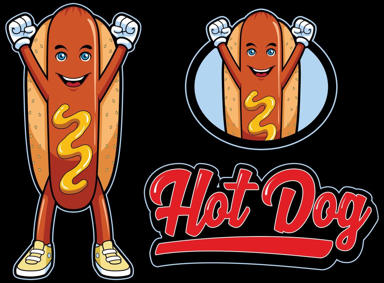 mascotte di hot dog vettore