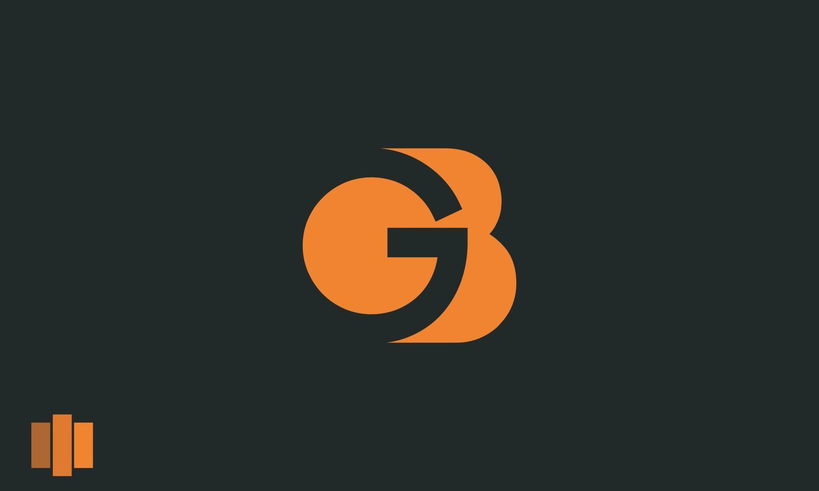 alfabeto lettere iniziali monogramma logo gb, bg, g e b vettore