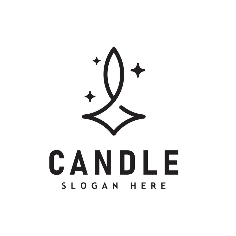 candela leggero fiamma logo design illustrazione vettore