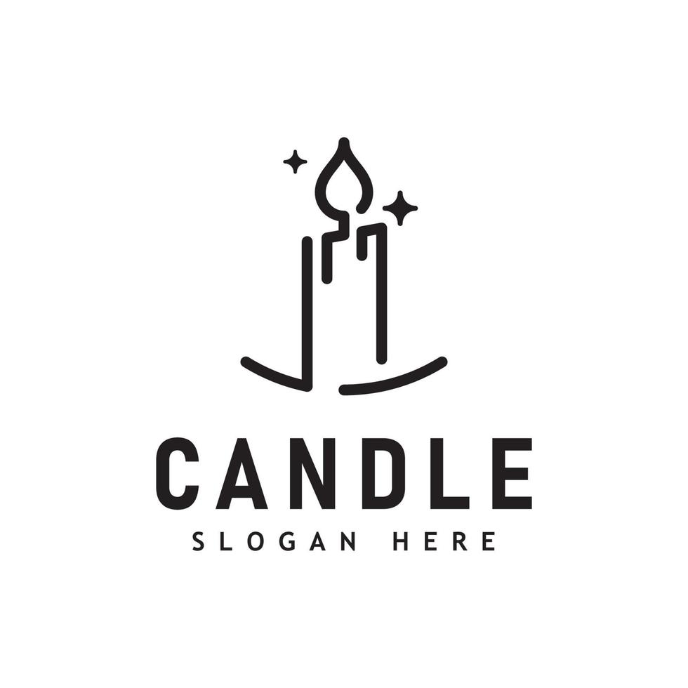 candela leggero fiamma logo design illustrazione vettore