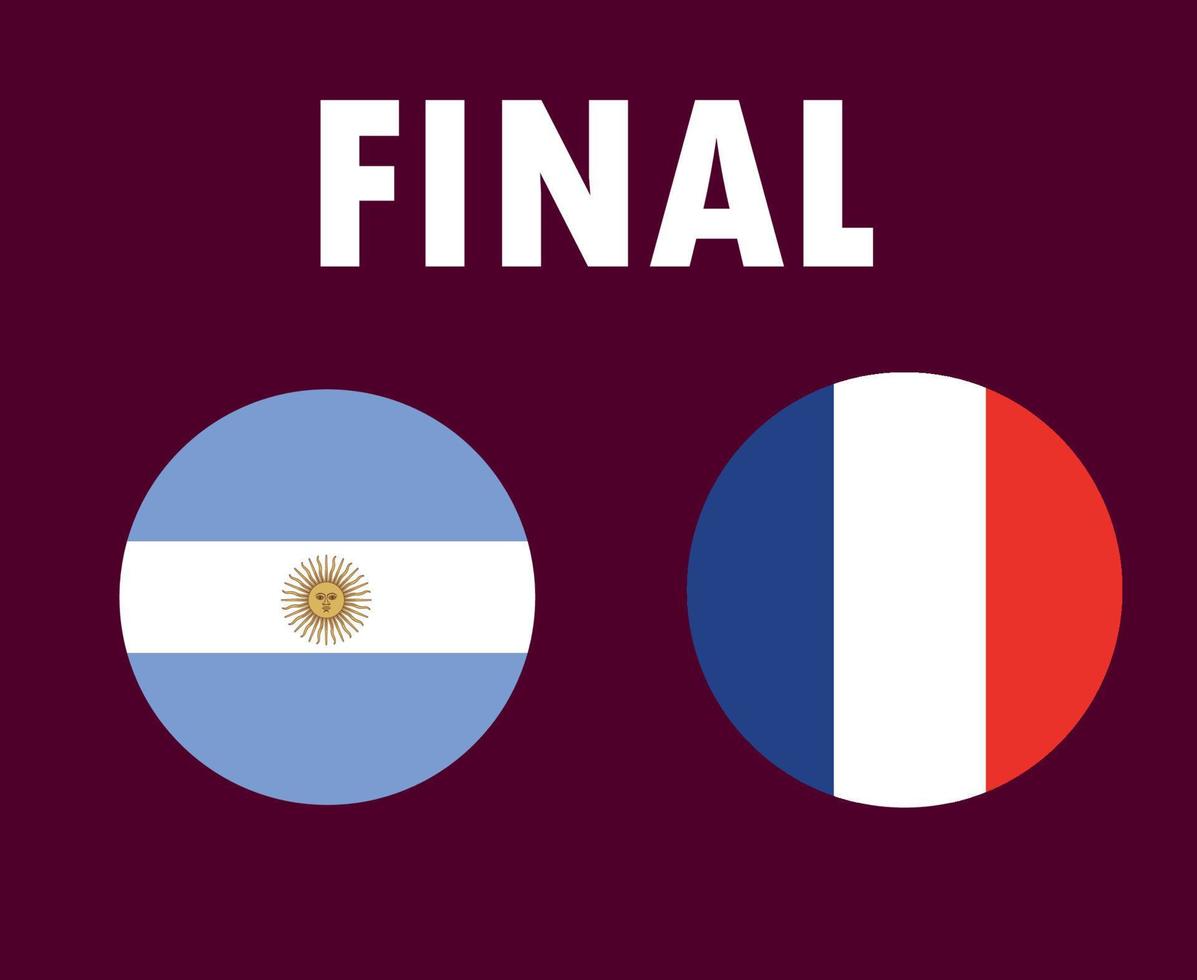 argentina e Francia bandiera finale calcio simbolo design latino America e Europa vettore paesi illustrazione