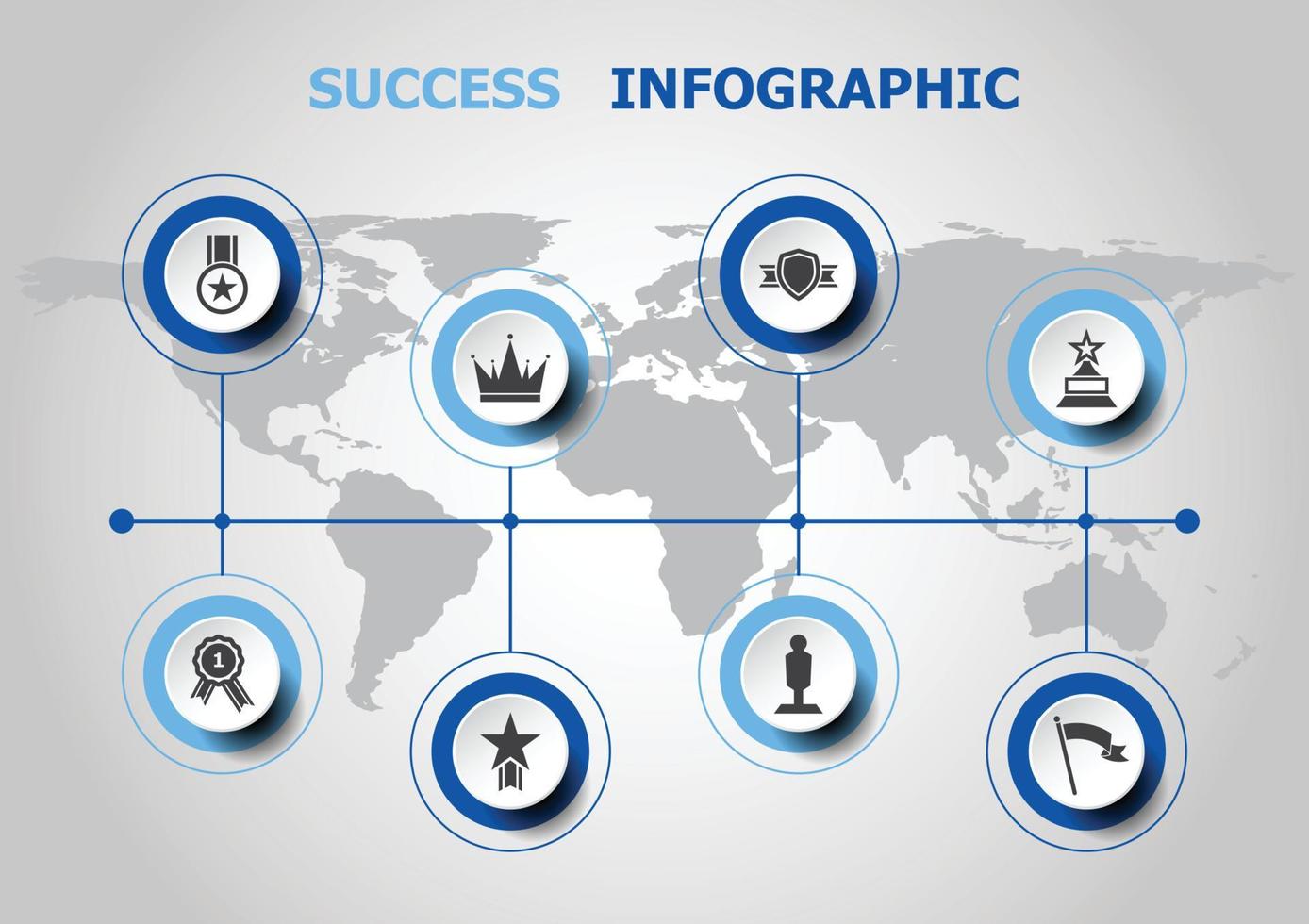 Infografica design con successo icone vettore