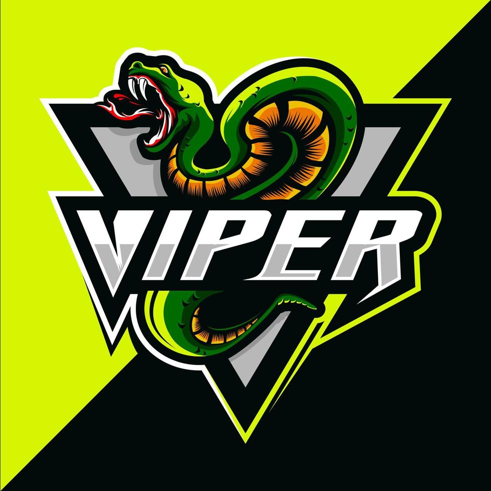 vipera serpente portafortuna esport logo vettore