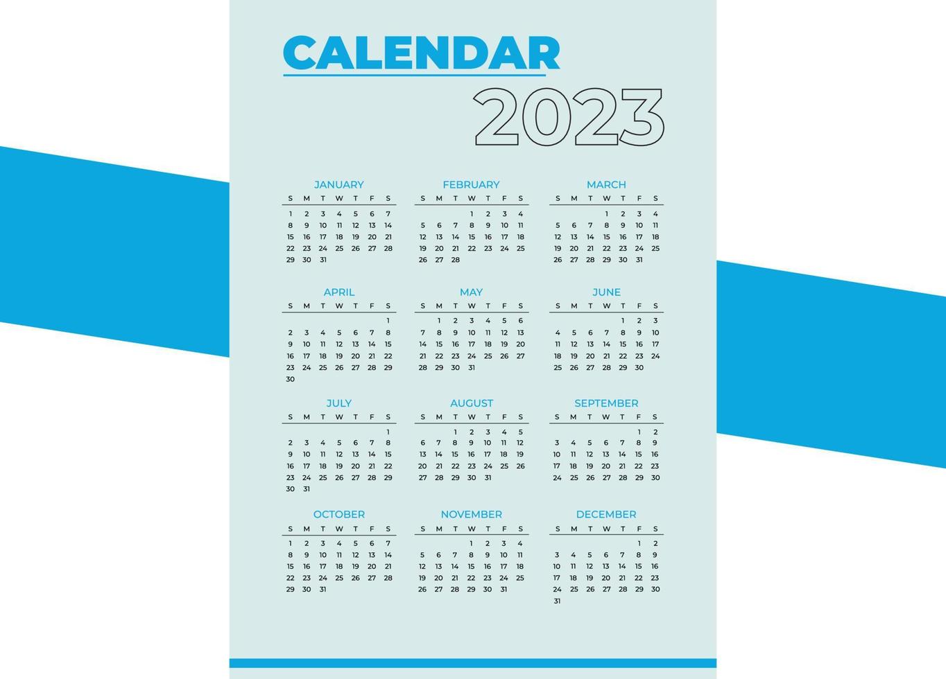 calendario per 2023 anno vettore