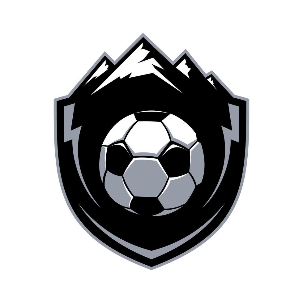 semplice logo emblema palla e montagna vettore design