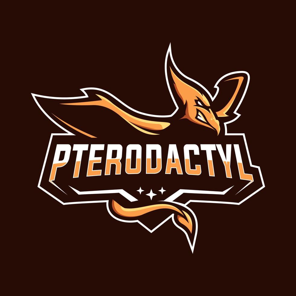 pterodattillo esport portafortuna logo premio vettore